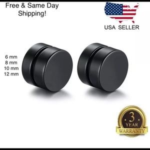 Men Women Stainless Steel Stud Earrings Magnetic